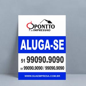 Placa Aluga-se PERSONALIZADO PS 1mm Máx. 100x100cm 4x0   